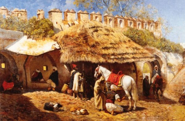 Blacksmith Shop at Tangiers by Edwin Lord Weeks, hand-painted oil reproduction