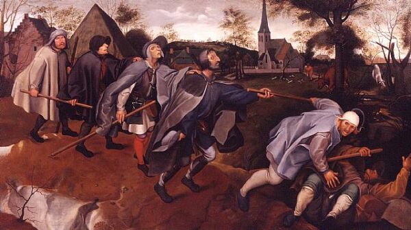 The Parable of the Blind Leading the Blind by Abel Grimmer, hand-painted oil painting reproduction