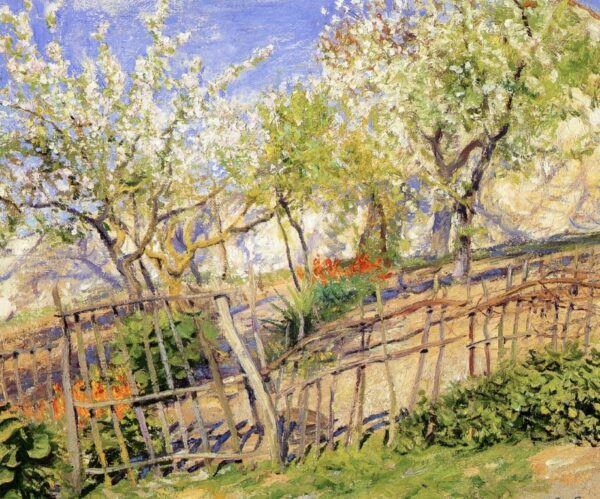 Blossoms and Wallflowers by Guy Rose, hand-painted oil reproduction