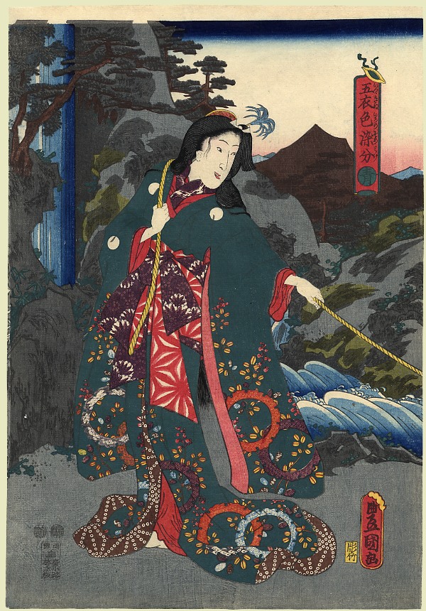Blue by Utagawa Kunisada, hand-painted oil reproduction