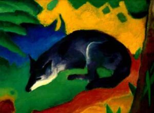Blue-Black Fox by Franz Marc, hand-painted oil painting reproduction