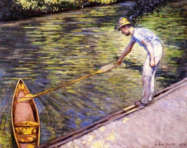 Boater Pulling on His Perissoire by Gustave Caillebotte, hand-painted oil painting reproduction