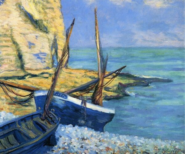 Boats at Etretat by Theodore Earl Butler, hand-painted oil painting reproduction