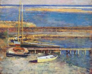 Boats at a Landing by Theodore Robinson, hand-painted oil painting reproduction