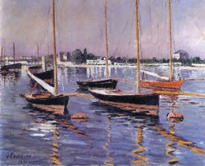 Boats on the Seine at Argenteuil by Gustave Caillebotte, hand-painted oil painting reproduction