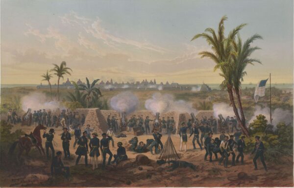 Bombardment of Vera Cruz by Carl Nebel, hand-painted oil painting reproduction