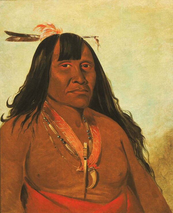 Bon son gee, New Fire, a Band Chief by George Catlin, hand-painted oil painting reproduction