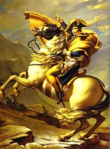 Bonaparte Crossing The St Bernard Pass 1800 by Jacques-Louis David, hand-painted oil painting reproduction