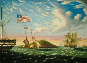 Boston Harbor by Thomas Chambers, hand-painted oil painting reproduction