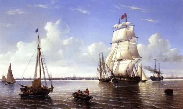 Boston Harbor by William Bradford, hand-painted oil painting reproduction