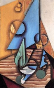 Bottle And Glass On A Table by Juan Gris, hand-painted oil painting reproduction