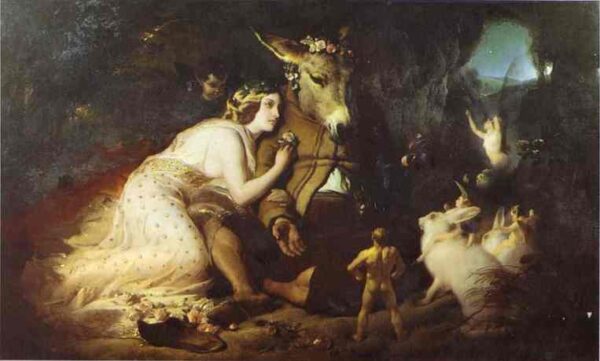 Scene From A Midsummer Night’s Dream, Titania and Bottom by Sir Edwin Landseer, hand-painted oil painting reproduction