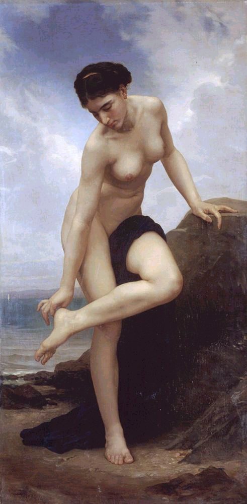 Apres le Bain by William Bouguereau, hand-painted oil reproduction