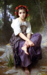 At the Edge of the River by William Bouguereau, hand-painted oil painting reproduction