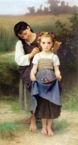 Crown of Flowers by William Bouguereau, hand-painted oil painting reproduction