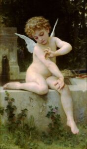 Cupid with a Butterfly by William Bouguereau, hand-painted oil painting reproduction