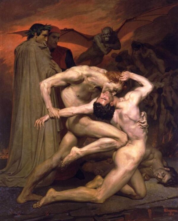 Dante e Virgilio no Inferno by William Bouguereau, hand-painted oil painting reproduction
