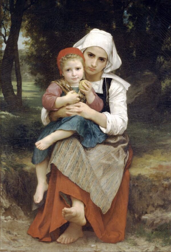 Frere et soeur Bretons by William Bouguereau, hand-painted oil painting reproduction