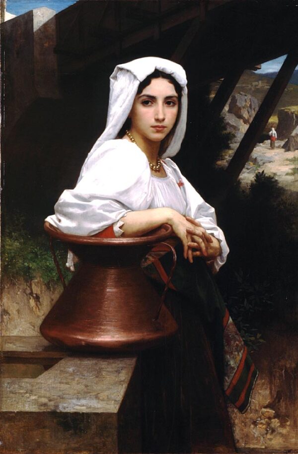 Girl Drawing Water by William Bouguereau, hand-painted oil painting reproduction