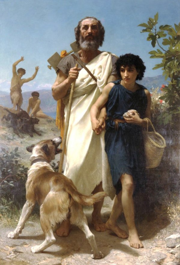 Homere Et Son Guide by William Bouguereau, hand-painted oil reproduction