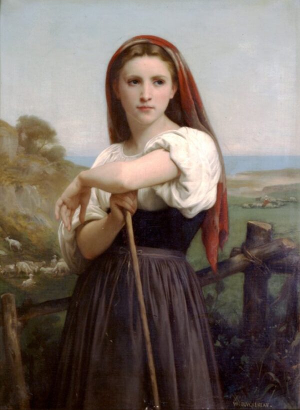 Jeune Bergere by William Bouguereau, hand-painted oil painting reproduction
