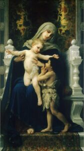 La Vierge L’Enfant Jesus et Saint Jean Baptiste by William Bouguereau, hand-painted oil painting reproduction