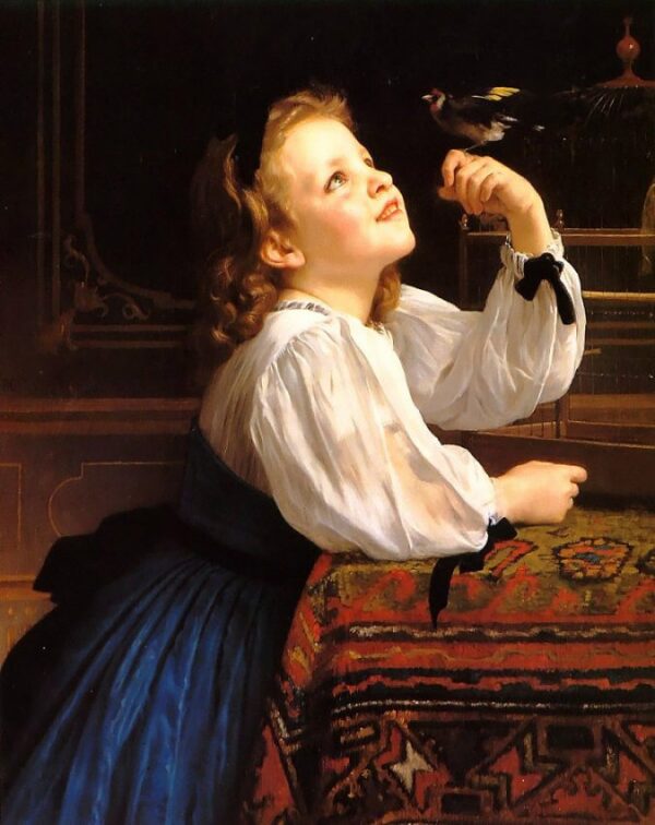 Loiseau Cheri by William Bouguereau, hand-painted oil painting reproduction