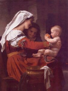 Maternal Admiration by William Bouguereau, hand-painted oil painting reproduction