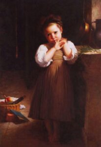 Petite Boudeuse by William Bouguereau, hand-painted oil painting reproduction