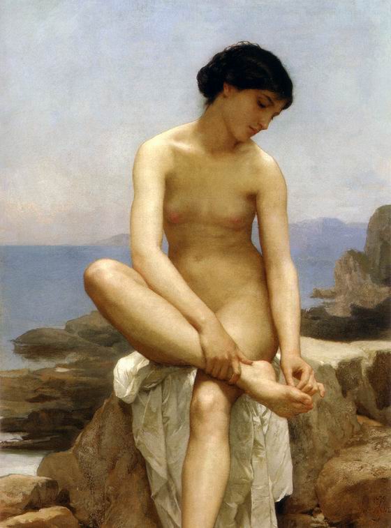 The Bather by William Bouguereau, hand-painted oil reproduction