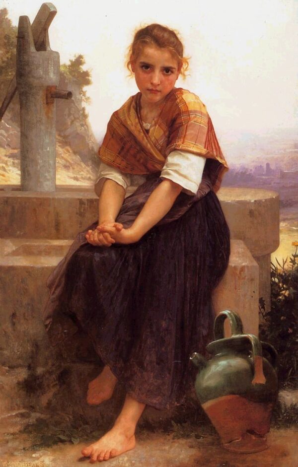 The Broken Pitcher by William Bouguereau, hand-painted oil painting reproduction