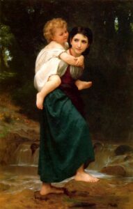 The Crossing of the Ford by William Bouguereau, hand-painted oil painting reproduction