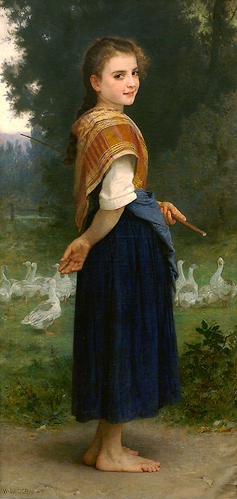 The Goose by William Bouguereau, hand-painted oil reproduction