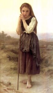 The Little Shepherdess by William Bouguereau, hand-painted oil painting reproduction