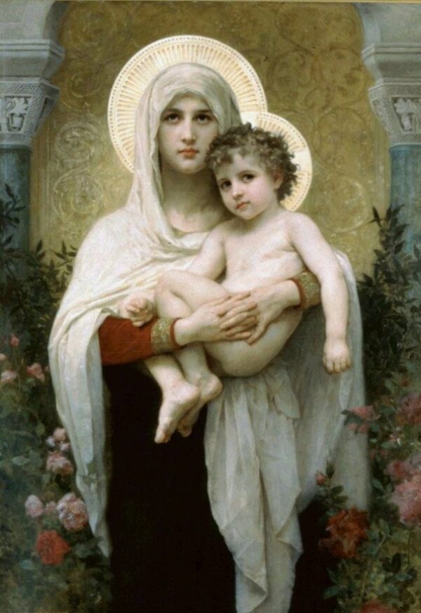 The Madonna of the Roses by William Bouguereau, hand-painted oil painting reproduction