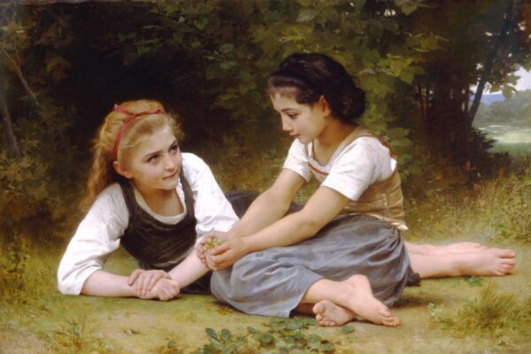 The Nut Gatherers by William Bouguereau, hand-painted oil painting reproduction