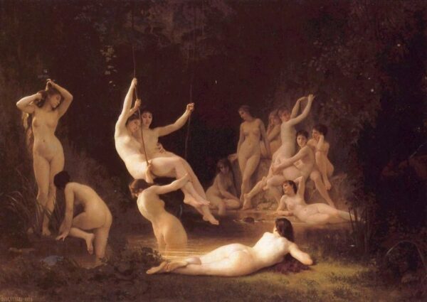The Nymphaeum by William Bouguereau, hand-painted oil painting reproduction
