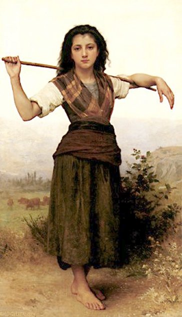The Shepherdess by William Bouguereau, hand-painted oil reproduction