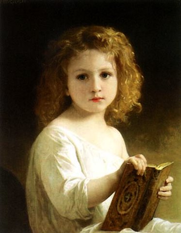The Story Book by William Bouguereau, hand-painted oil reproduction