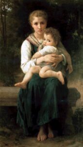 The Two Sisters by William Bouguereau, hand-painted oil painting reproduction
