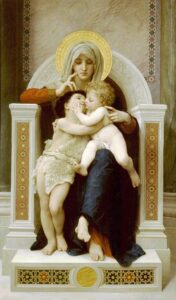 The Virgin, the Baby Jesus and Saint John the Baptist by William Bouguereau, hand-painted oil painting reproduction