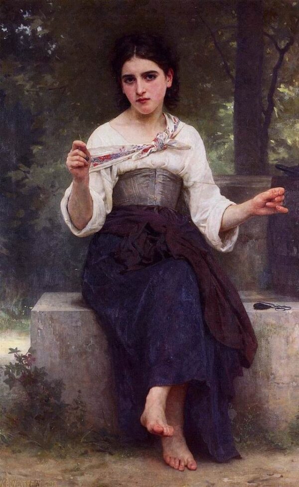 Thoughts by William Bouguereau, hand-painted oil painting reproduction