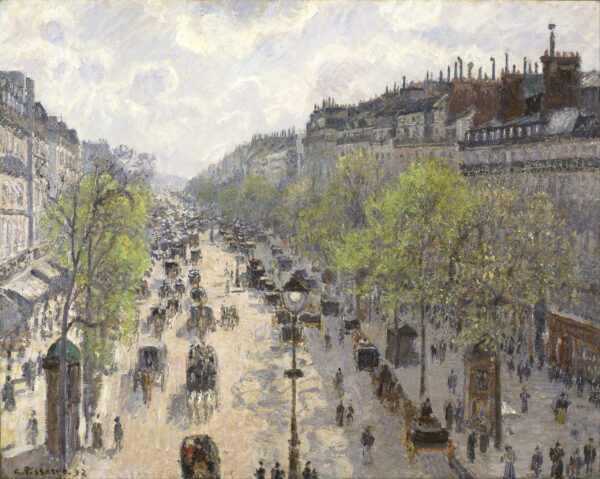 Boulevard Montmartre Spring by Camille Pissarro, hand-painted oil painting reproduction