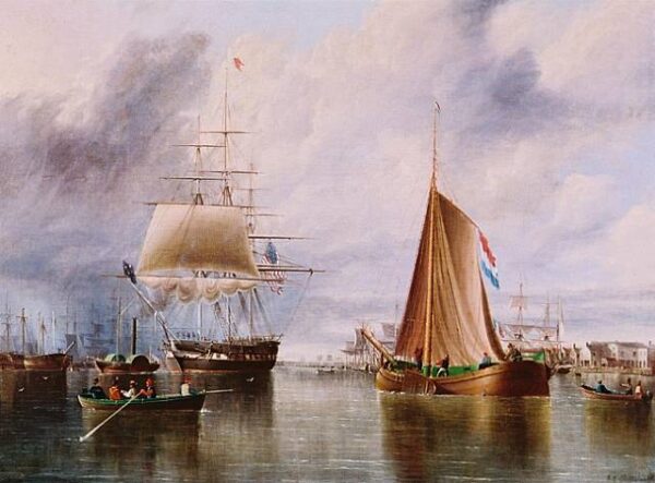 Bound For The Sea by James E Buttersworth, hand-painted oil painting reproduction