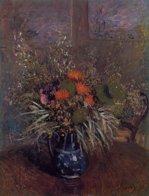 Bouquet of Flowers by Alfred Sisley, hand-painted oil painting reproduction