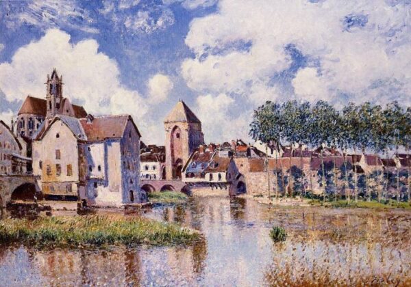 Moret-sur-Loing – the Porte de Bourgogne by Alfred Sisley, hand-painted oil painting reproduction