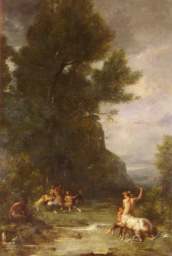 Centaurs and Centauresses Exercising by Shooting with the Bow by Fromentin, hand-painted oil painting reproduction