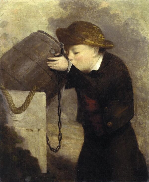 Boy Drinking from a Barrel by David Gilmour Blythe, hand-painted oil painting reproduction