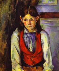 Boy in a Red Vest by Paul Cézanne, hand-painted oil painting reproduction