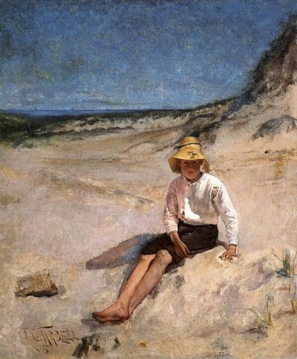 Boy on the Beach by Edmund Tarbell, hand-painted oil painting reproduction